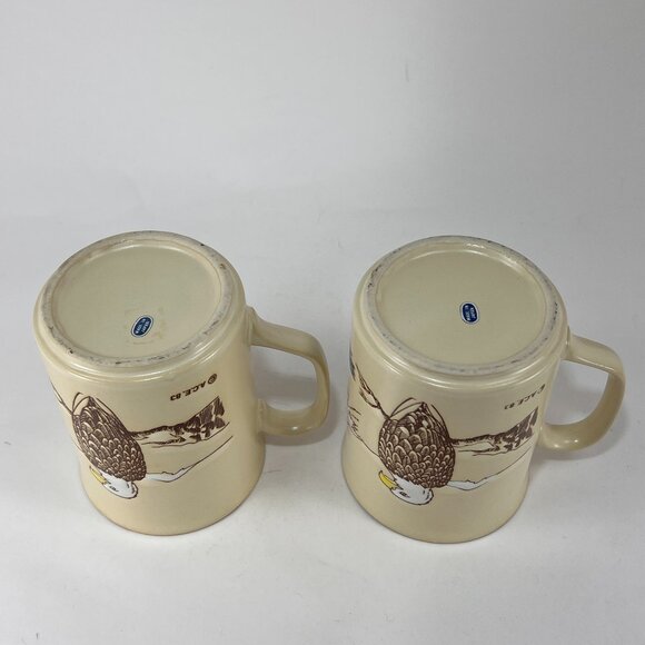 Vtg Alaska Ace Ceramic Stoneware Beige Coffee Mug Cup Souvenir Eagle Japan 80s - Picture 12 of 15